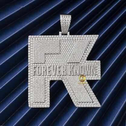 New S925 Silver Moissanite Letter Pendant – Unisex Hip-Hop Iced-Out Necklace - CaratixJewelry
