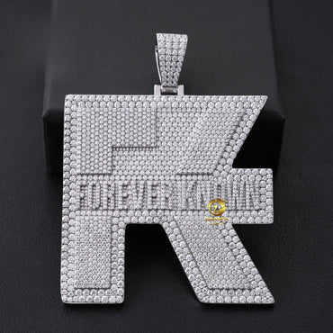New S925 Silver Moissanite Letter Pendant – Unisex Hip-Hop Iced-Out Necklace - CaratixJewelry