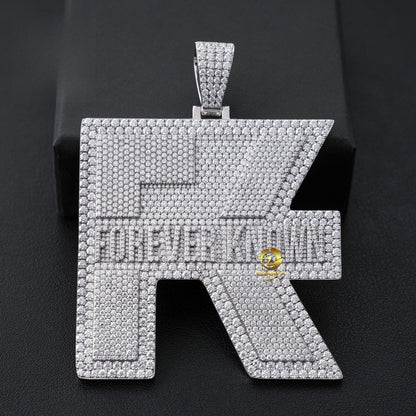 New S925 Silver Moissanite Letter Pendant – Unisex Hip-Hop Iced-Out Necklace - CaratixJewelry