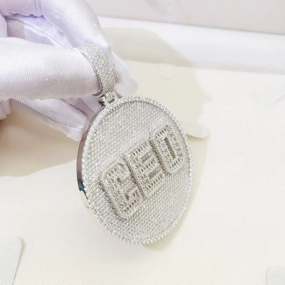 New S925 Silver Moissanite Letter Pendant – Unisex Hip-Hop Style Necklace - CaratixJewelry