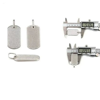 New S925 Silver Moissanite Rectangular Pendant – European & American Hip-Hop Style, Personalized Jewelry - CaratixJewelry