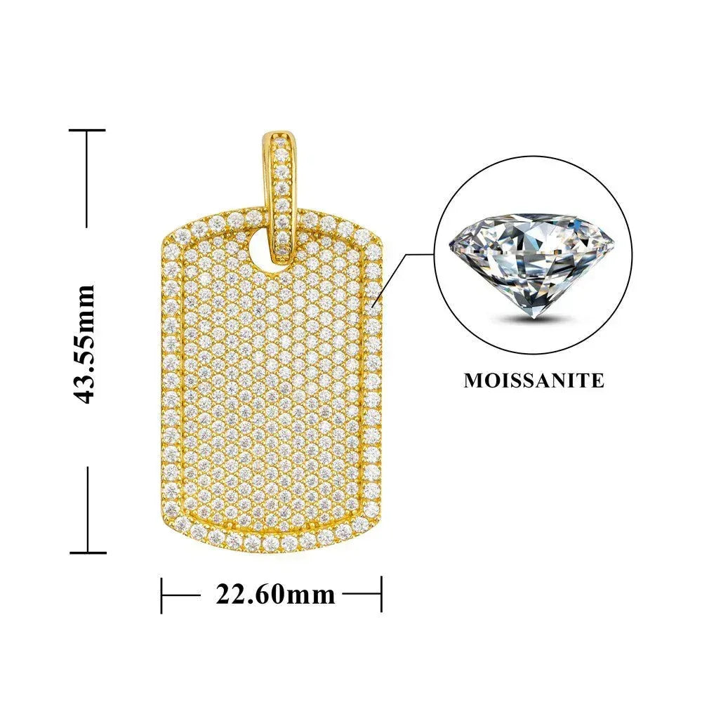 New S925 Silver Moissanite Rectangular Pendant Necklace – Sparkling, High-Quality Jewelry - CaratixJewelry