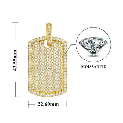 New S925 Silver Moissanite Rectangular Pendant Necklace – Sparkling, High-Quality Jewelry - CaratixJewelry