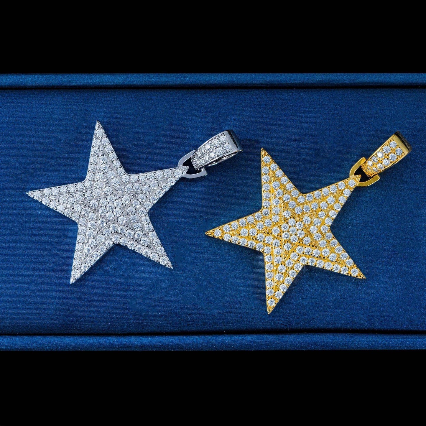 New S925 Silver Moissanite Star Pendant – INS Trendy Hip-Hop Style, Cool Jewelry - CaratixJewelry