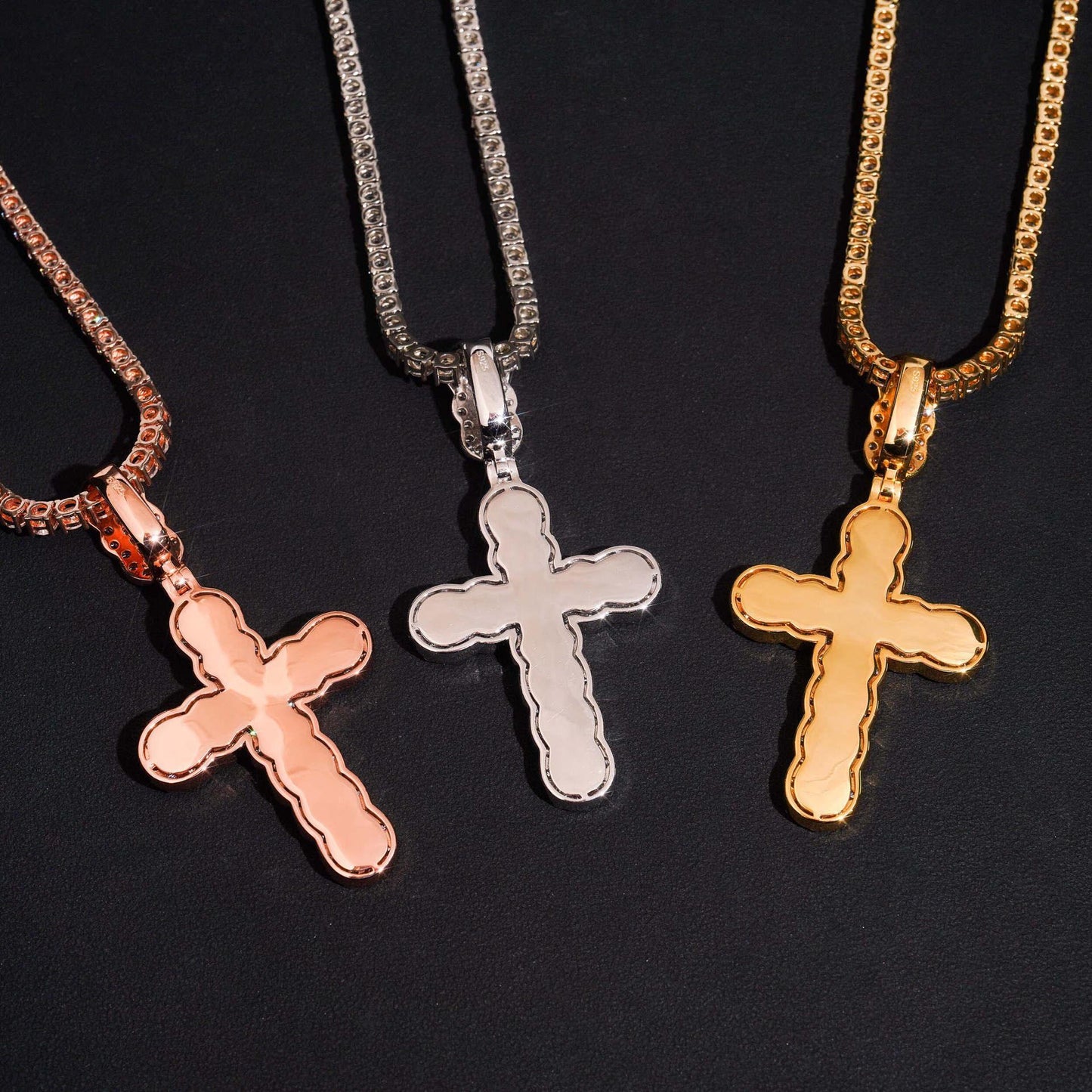 New S925 Silver Rectangular Moissanite Cross Pendant – Hip-Hop Trendy Men’s Jewelry - CaratixJewelry