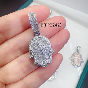 New Unisex Hand Hip-Hop Pendant – S925 Silver Moissanite Jewelry - CaratixJewelry