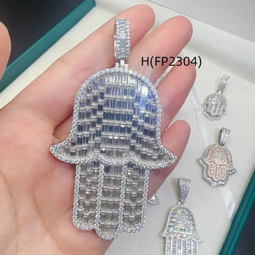 New Unisex Hand Hip-Hop Pendant – S925 Silver Moissanite Jewelry - CaratixJewelry