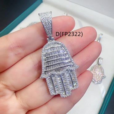 New Unisex Hand Hip-Hop Pendant – S925 Silver Moissanite Jewelry - CaratixJewelry