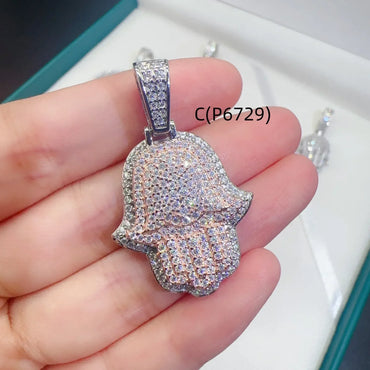 New Unisex Hand Hip-Hop Pendant – S925 Silver Moissanite Jewelry - CaratixJewelry