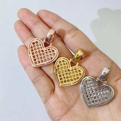 New Unisex Heart Hip-Hop Pendant – S925 Silver Moissanite Necklace - CaratixJewelry