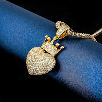 New Unisex Heart-Shaped Hip-Hop Pendant – S925 Silver Moissanite Jewelry - CaratixJewelry