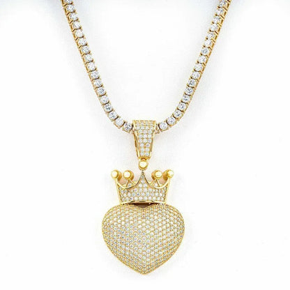 New Unisex Heart-Shaped Hip-Hop Pendant – S925 Silver Moissanite Jewelry - CaratixJewelry