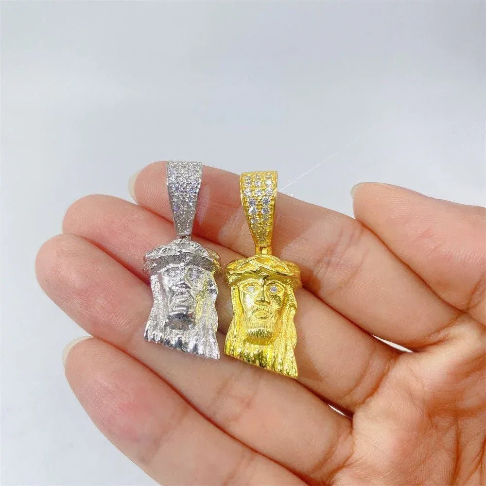 New Unisex Jesus Head Hip-Hop Pendant – S925 Silver Moissanite Jewelry - CaratixJewelry