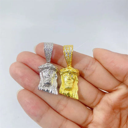New Unisex Jesus Head Hip-Hop Pendant – S925 Silver Moissanite Jewelry - CaratixJewelry