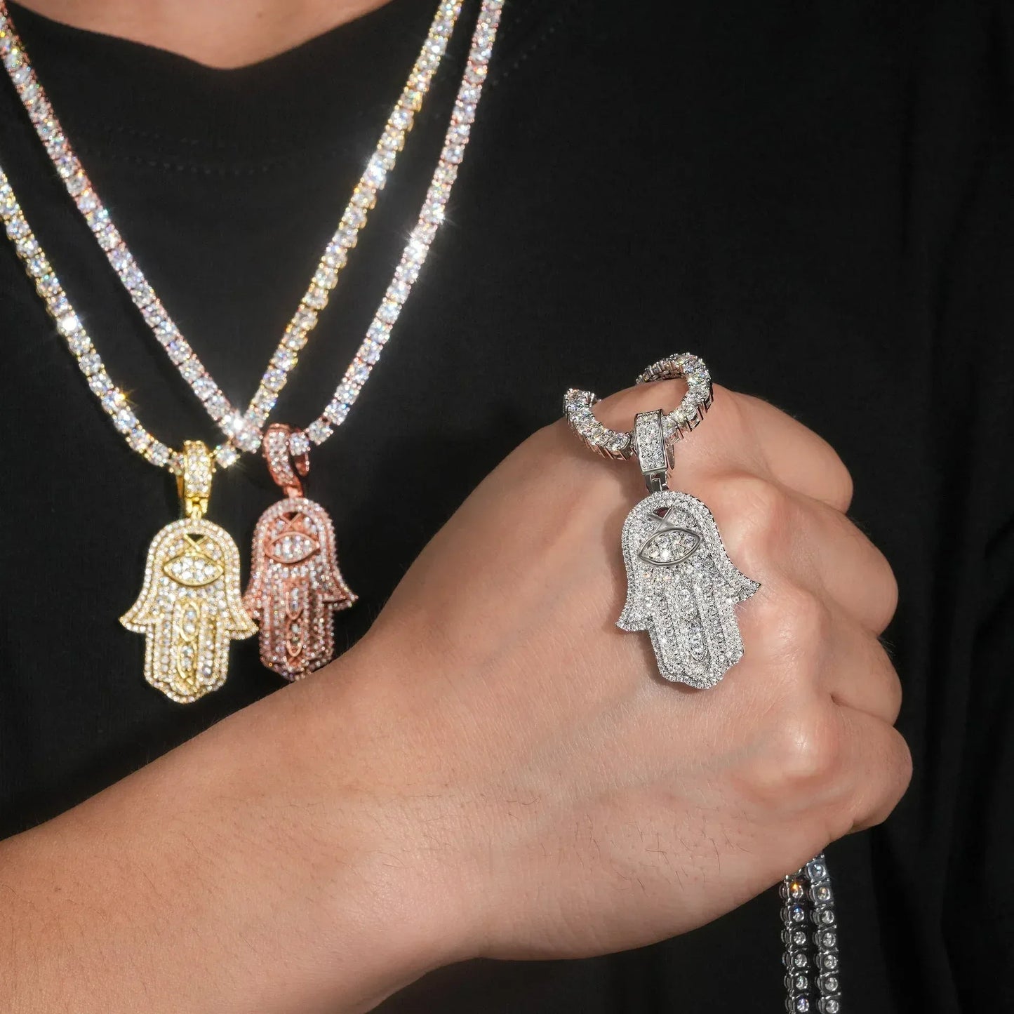 New Unisex Moissanite Hip-Hop Pendant – S925 Silver Moissanite Necklace, Trendy Jewelry - CaratixJewelry