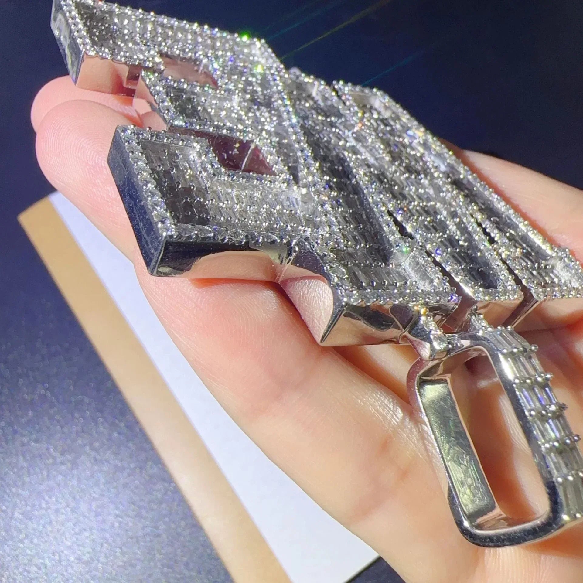 Personalized Hip Hop Letter Pendant – 925 Sterling Silver Moissanite Customized Initial Jewelry - CaratixJewelry