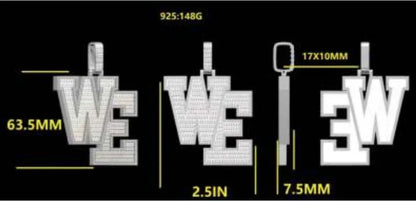 Personalized Hip Hop Letter Pendant – 925 Sterling Silver Moissanite Customized Initial Jewelry - CaratixJewelry