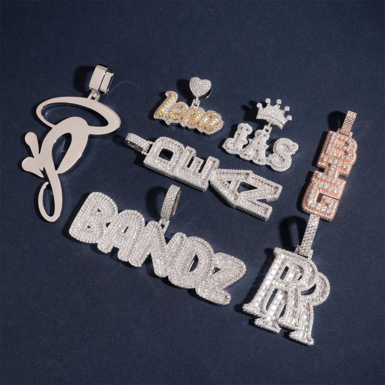 Personalized Letter Pendant – S925 Silver Moissanite, Fits 10MM Tennis Chain Necklace - CaratixJewelry