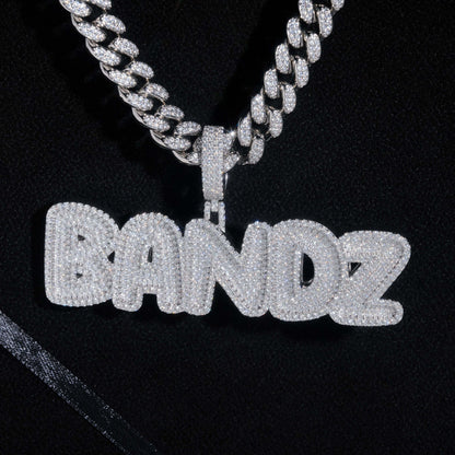 Personalized Letter Pendant – S925 Silver Moissanite, Fits 10MM Tennis Chain Necklace - CaratixJewelry