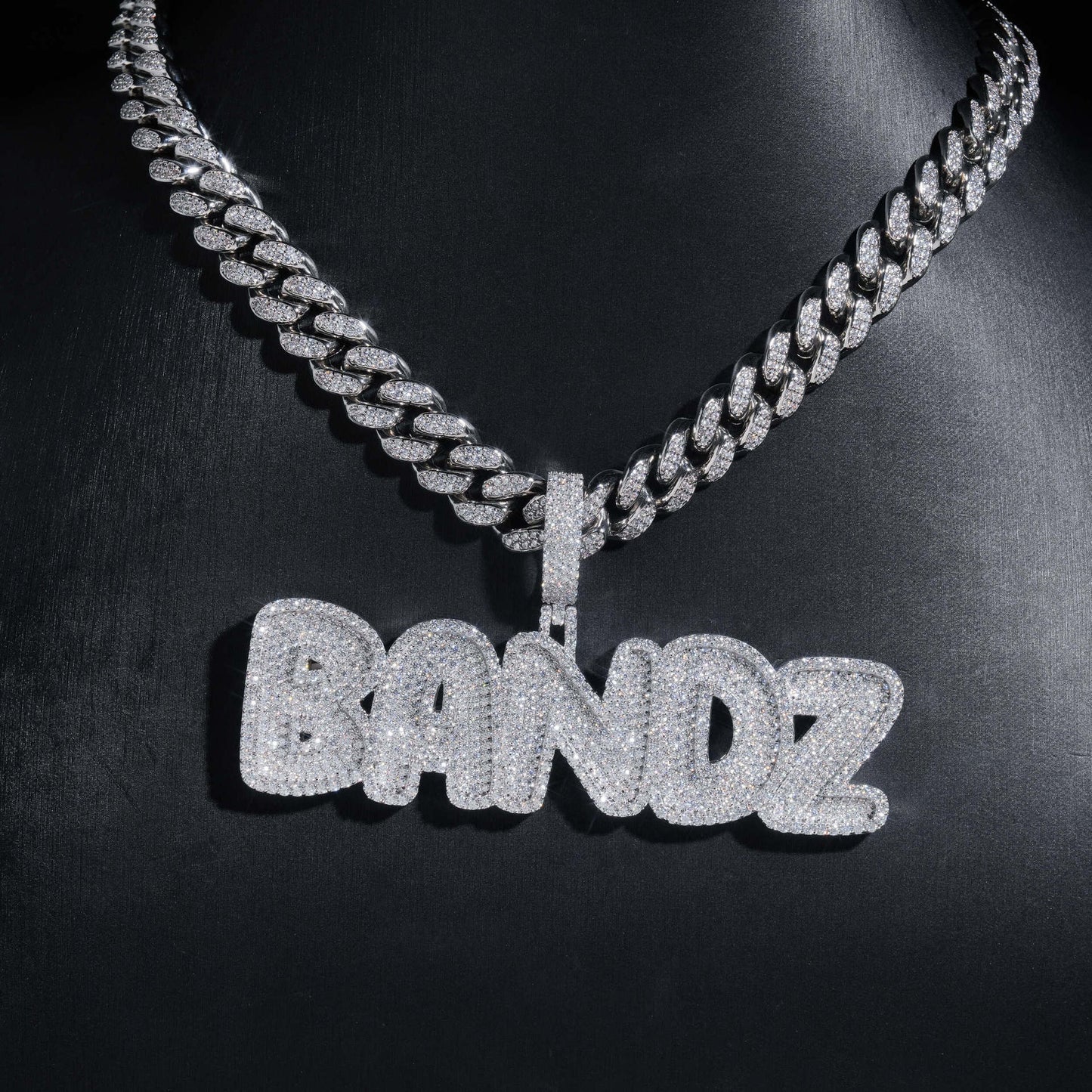 Personalized Letter Pendant – S925 Silver Moissanite, Fits 10MM Tennis Chain Necklace - CaratixJewelry