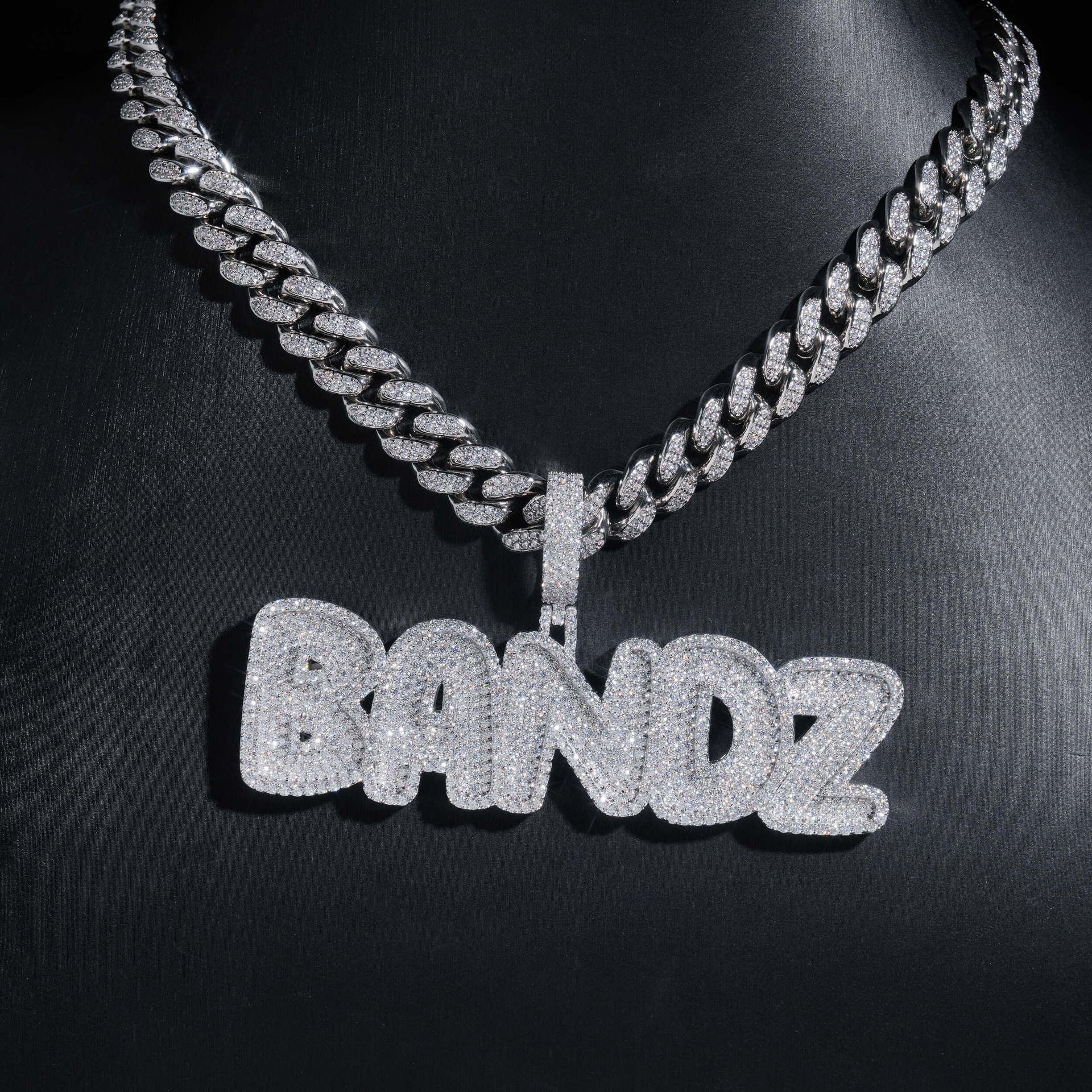 Personalized Letter Pendant – S925 Silver Moissanite, Fits 10MM Tennis Chain Necklace - CaratixJewelry