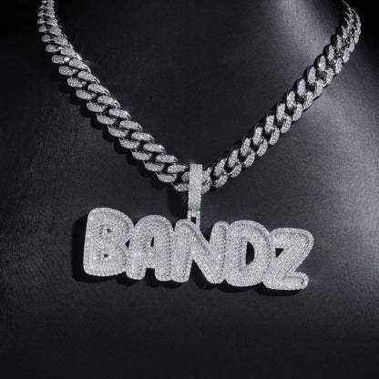 Personalized Letter Pendant – S925 Silver Moissanite, Fits 10MM Tennis Chain Necklace - CaratixJewelry