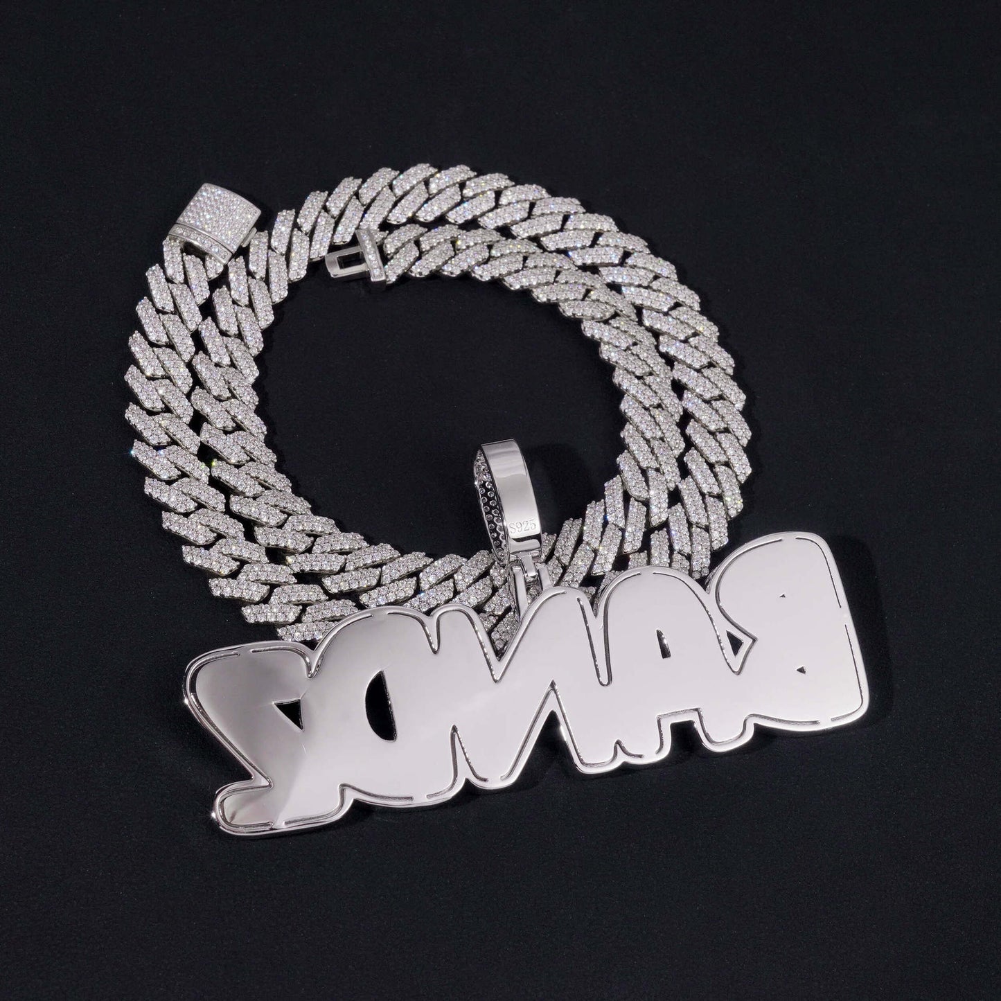 Personalized Letter Pendant – S925 Silver Moissanite, Fits 10MM Tennis Chain Necklace - CaratixJewelry