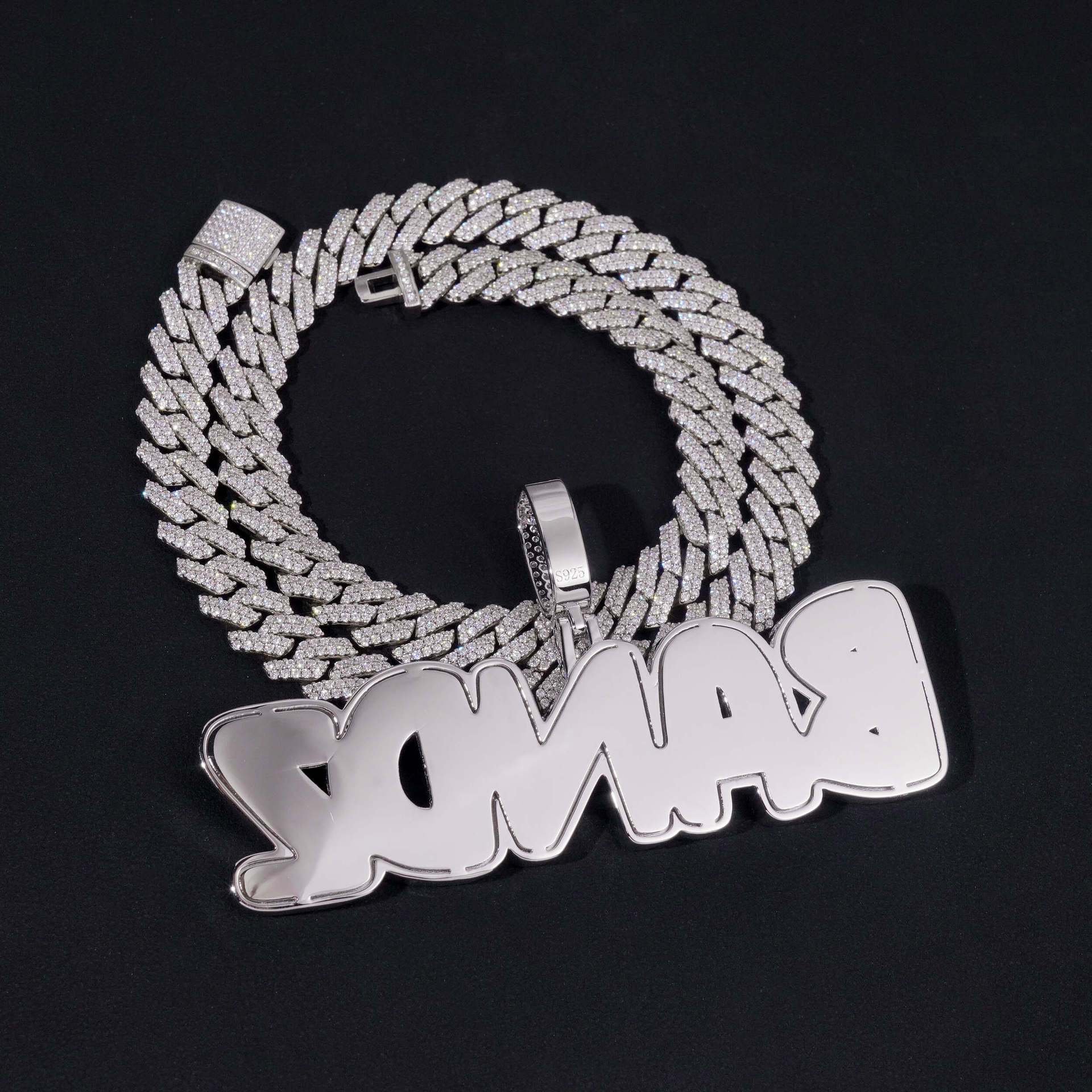 Personalized Letter Pendant – S925 Silver Moissanite, Fits 10MM Tennis Chain Necklace - CaratixJewelry