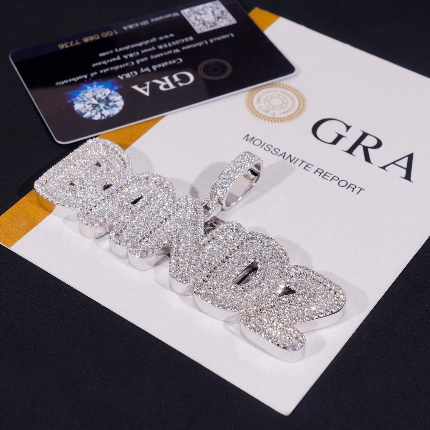 Personalized Letter Pendant – S925 Silver Moissanite, Fits 10MM Tennis Chain Necklace - CaratixJewelry