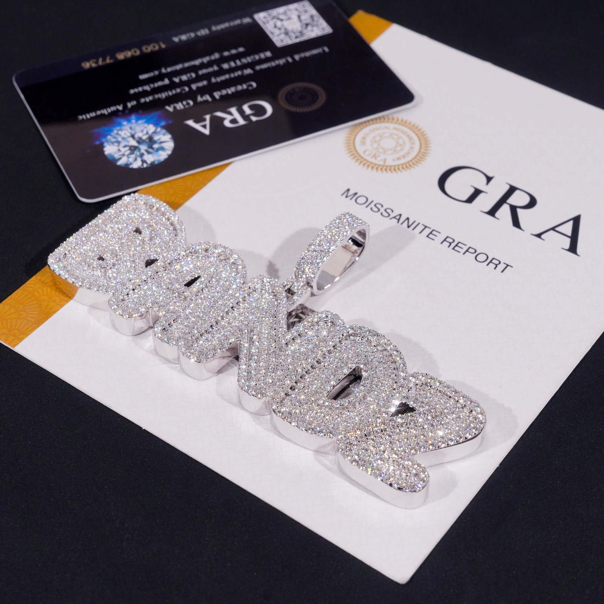 Personalized Letter Pendant – S925 Silver Moissanite, Fits 10MM Tennis Chain Necklace - CaratixJewelry