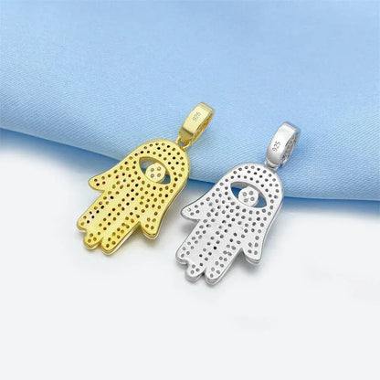 Personalized S925 Silver Moissanite Hand Pendant – Unique Small Pendant, Trendy Jewelry - CaratixJewelry