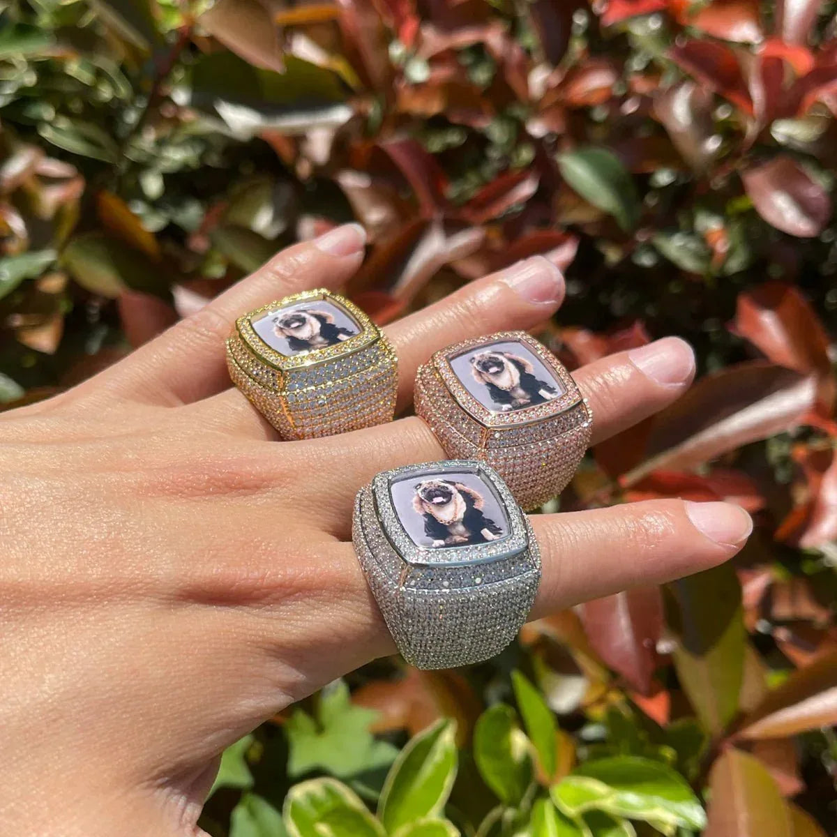 Photo Ice Frame Iced Out Ring – Custom Hip Hop Jewelry - CaratixJewelry