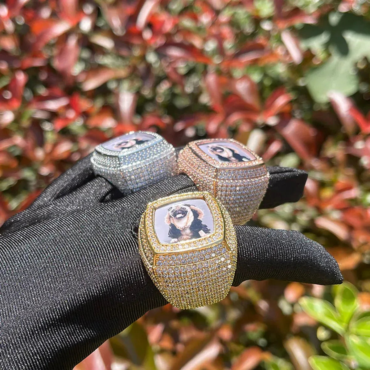 Photo Ice Frame Iced Out Ring – Custom Hip Hop Jewelry - CaratixJewelry