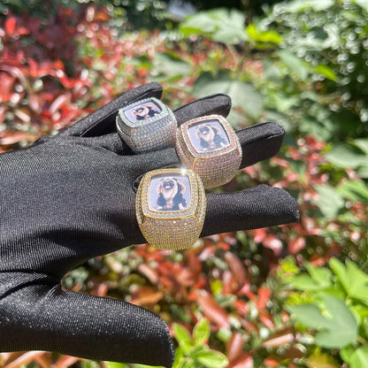 Photo Ice Frame Iced Out Ring – Custom Hip Hop Jewelry - CaratixJewelry