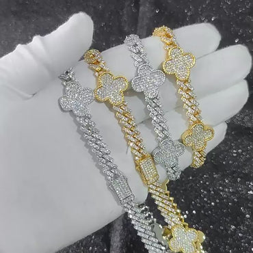 Zircon -Shape Cuban Link Hip Hop Necklace Gold Chain Rapper Style | Caratix Jewelry