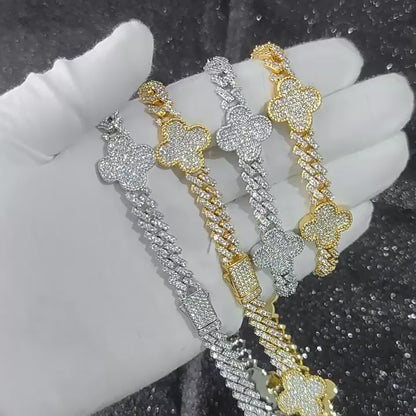 Zircon -Shape Cuban Link Hip Hop Necklace Gold Chain Rapper Style | Caratix Jewelry