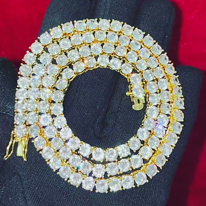 CARÁTIX 10mm Gold Iced Out CZ Tennis Chain Choker Necklace