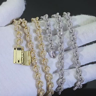 Custom 8mm Iced-out O-Link Necklace | Modern Rapper Iced Out Chain with Fold-over Clasp | Caratix