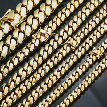 Custom Plain Solid Cuban Link Necklace for Rapper | Iced Out Chain Style