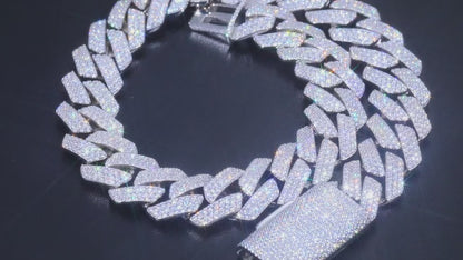 16mm Moissanite Cuban Link Chain – S925 Sterling Silver Iced-Out Hip Hop Streetwear Necklace