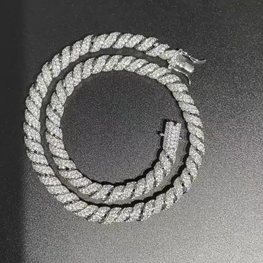 8mmTwist Rope Link Chain | 5A+ CZ Iced Out Hip Hop Necklace