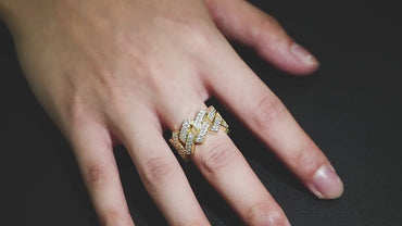 D-Color VVS Moissanite Cuban Link Ring | Unisex -Shape Iced Out Jewelry
