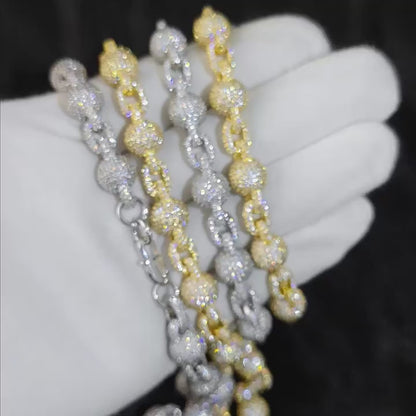 6mm Beaded Chain Necklace Zircon Hip Hop Jewelry for Men | Caratix Jewelry