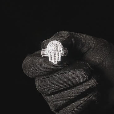 T-Style Moissanite Hand Ring | S925 Silver Unisex Iced Out Hip Hop Jewelry