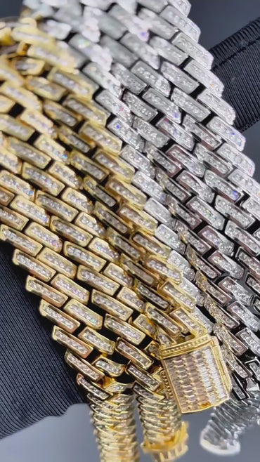 11MM Fully Baguette Link Iced Out  Necklace Chain