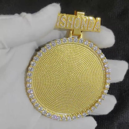 Custom Personlized Bail Big Photo Pendant 18k Gold Plated Men Hip Hop Picture Necklace Pendant Jewelry Gift Can Free Custom Logo