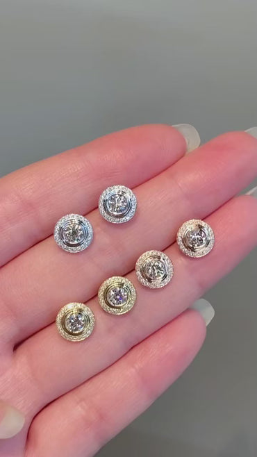 Premium 1ct 6.5mm Moissanite Stud Earrings S925 Silver | D VVS1 Solitaire | Caratix