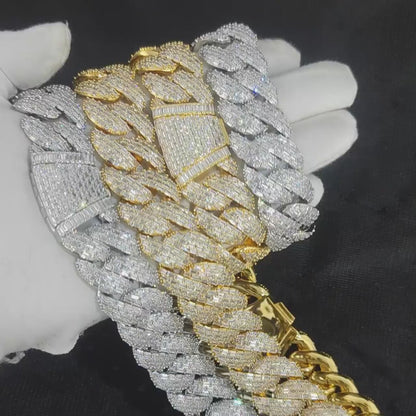 CARÁTIX – 24mm 4-Row Rectangle CZ Cuban Link Chain