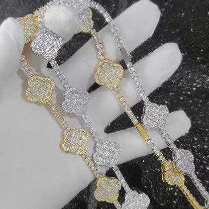 Spring Clasp Zircon Tennis Chain Necklace Hip Hop Jewelry for Men | Caratix Jewelry