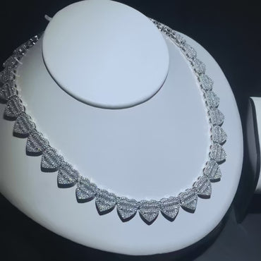 13mm Heart Moissanite Cuban Link Bracelet/Necklace – D Color Stones, S925 Sterling Silver Iced-Out Hip Hop Men’s Jewelry